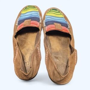 Ariat size 7 Multi-color slip on cruisers shoes chocolate fudge blanket suede